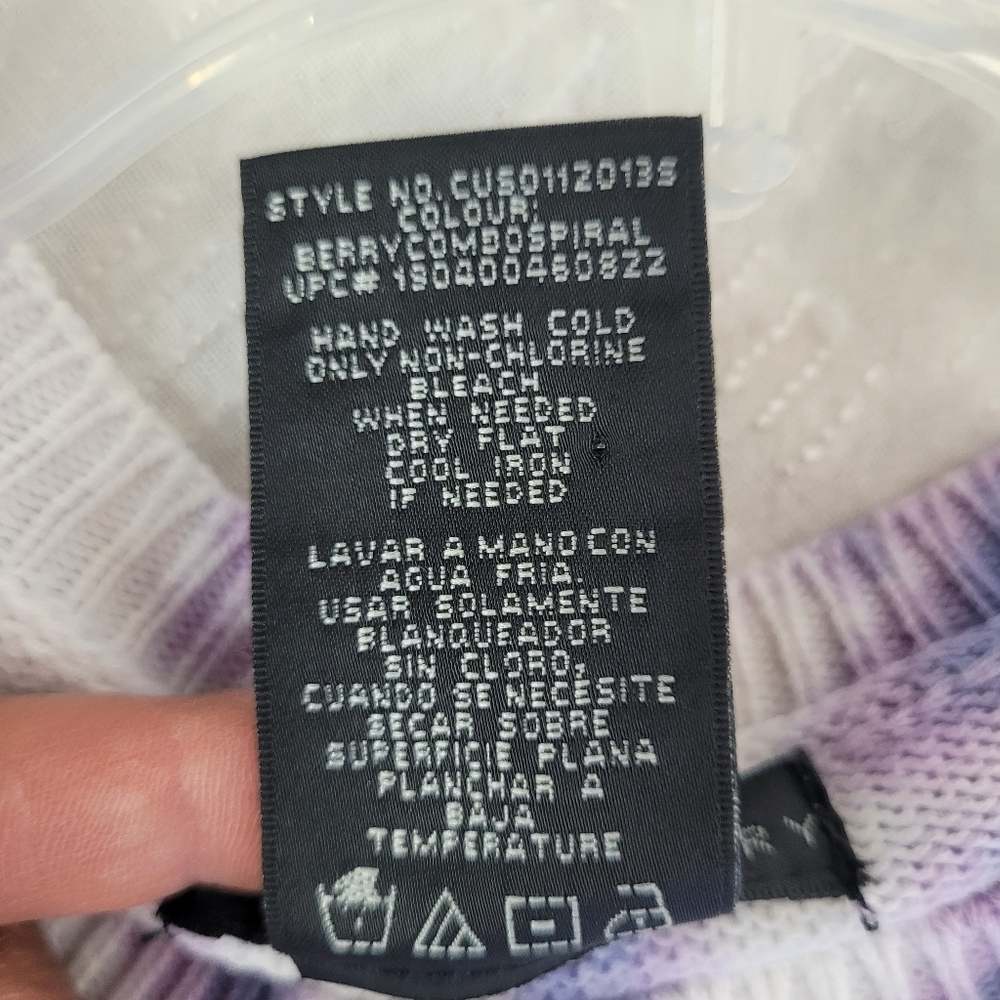 Design History White Purple Swirl Tie Dye crew neck sweater long sleeve party S - Picture 8 of 8